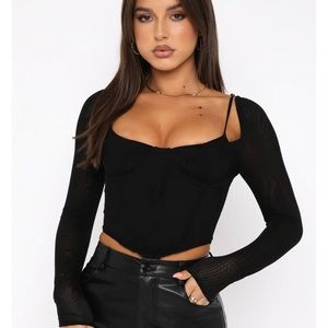 White fox corset top